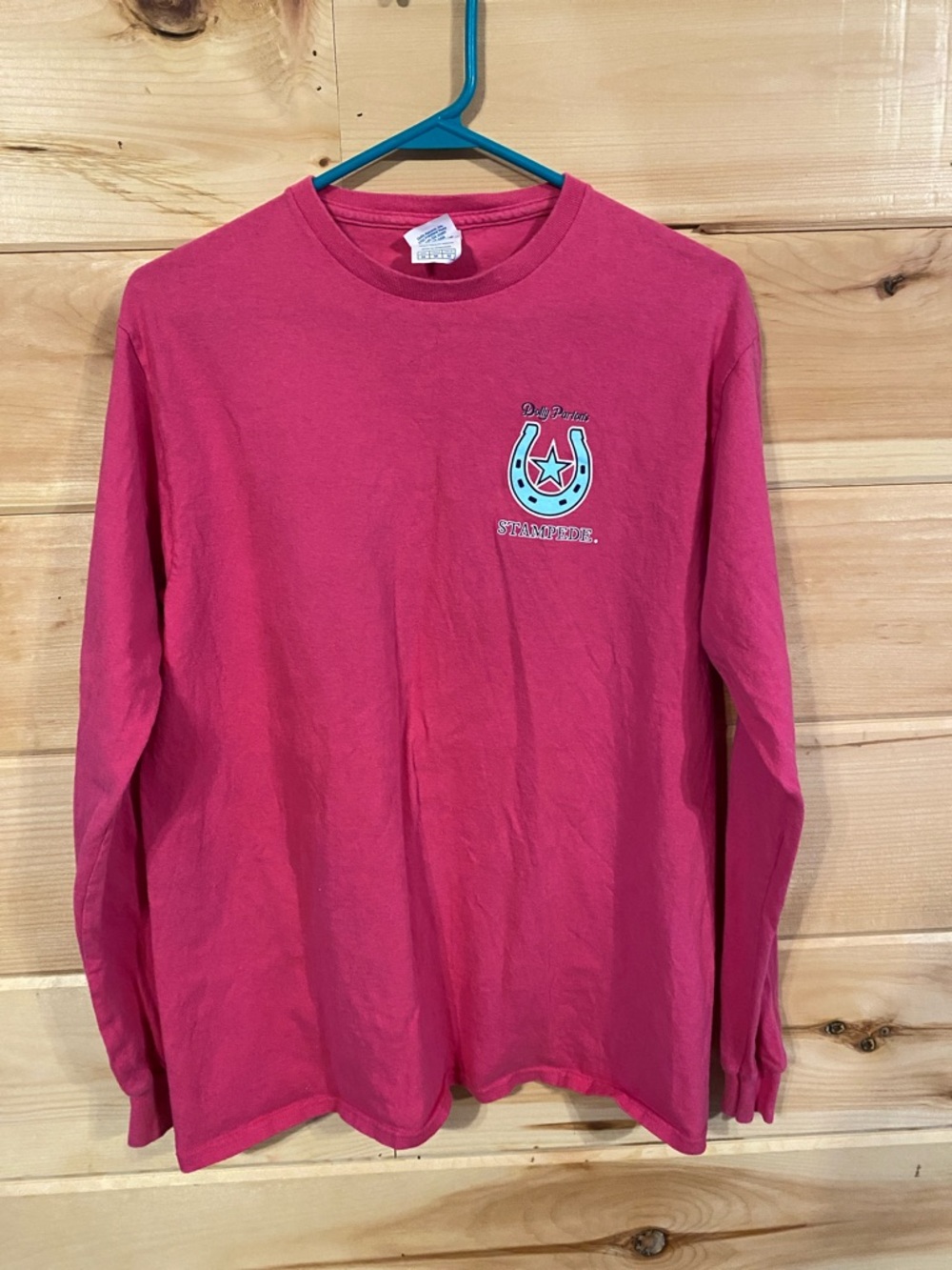 Dolly Parton Vintage-Style Pink Long Sleeve Tee $9. Horseshoe design